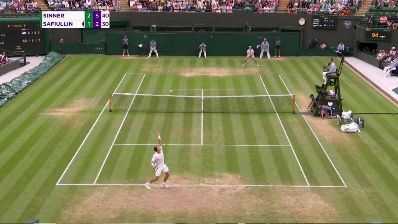 Jannik Sinner beats Roman Safiullin to reach semi-finals of Wimbledon - The Championships, Wimbledon