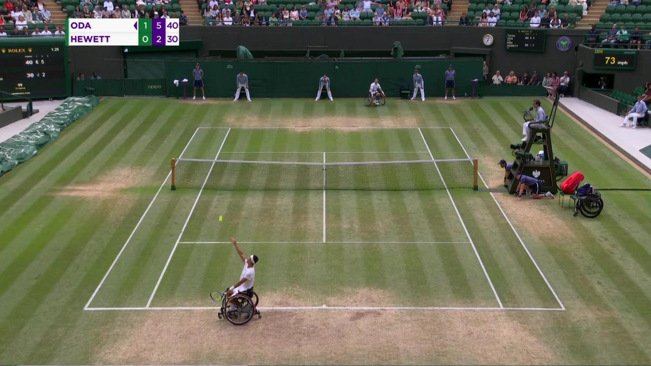 The scoreboard on court twelve displays the fifth set tie break for the  John Peers and Henri Kontinen against Joe Salisbury and Rajeev Ram mens  doubles match on day eight of the